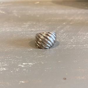 Sterling Silver Vintage Ribbed Ring Size 7